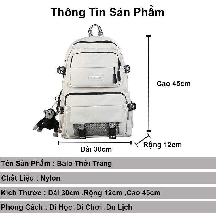 Balo nam nữ thời trang đi học giá rẻ cao cấp ZIMO cặp đi học nam nữ ulzzang đựng laptop chống nước