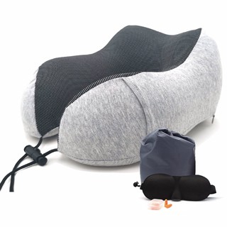 Gối Chữ U Kèm Bịt Mắt, Bịt Tai – Gối Ngủ Du Lịch, Tựa Đầu Ô Tô, Máy Bay Chất Liệu Memory Foam mi02