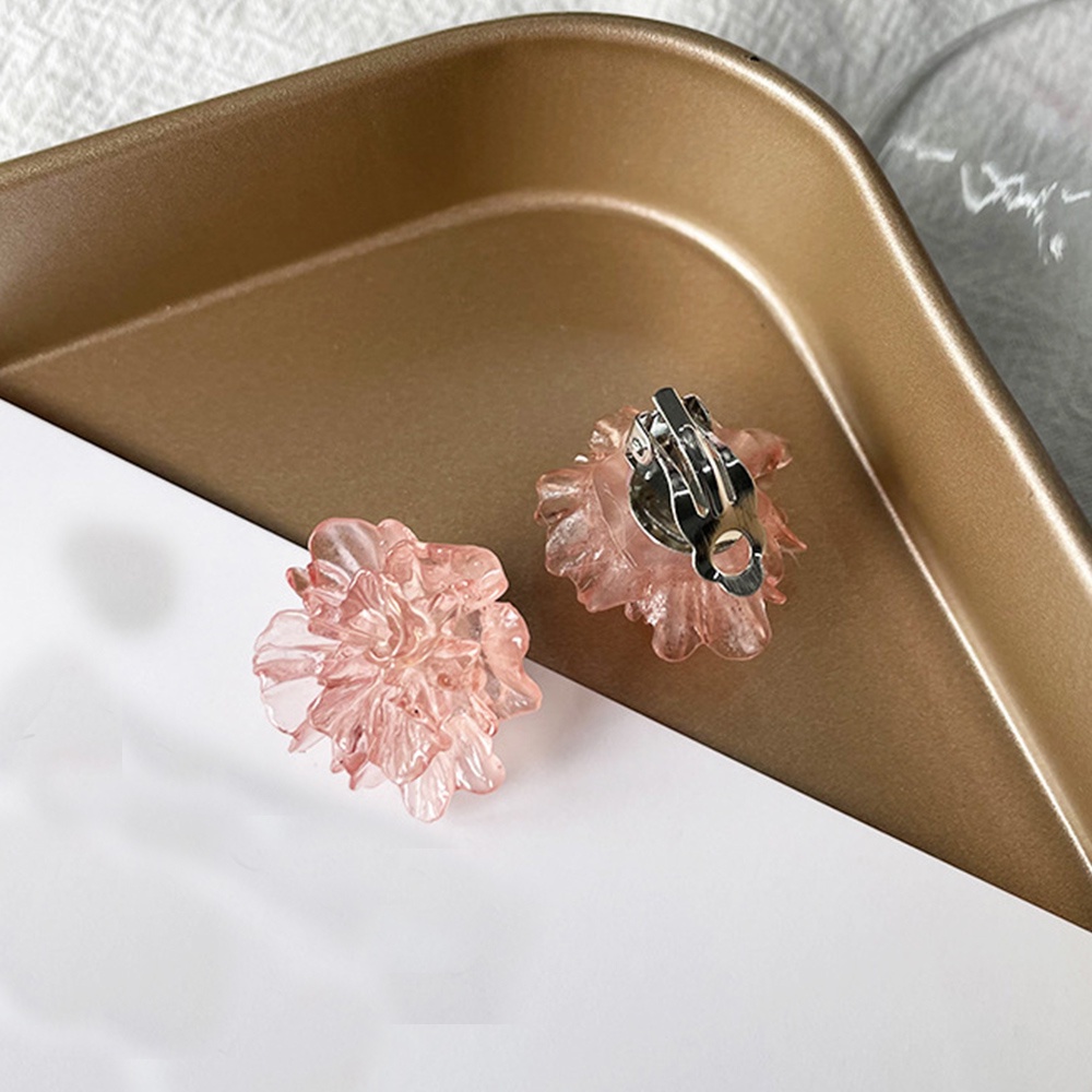 Khuyên Kẹp Vành Tai Không Xỏ Lỗ Bằng Nhựa Resin Màu Sắc Ngọt Ngào Thời Trang Cho Nữ