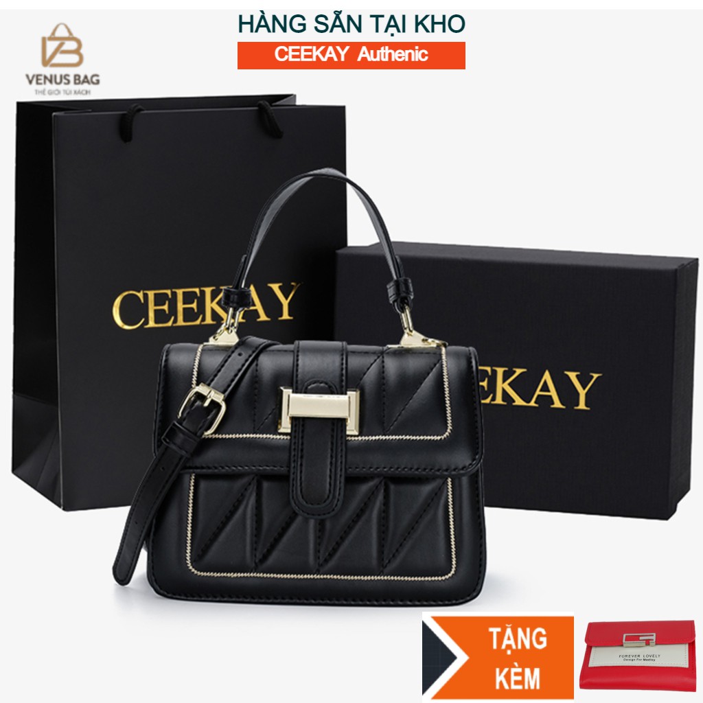 [Hàng sẵn + Tặng kèm ví mini] Ceekay-Túi xách nữ, túi đeo chéo nữ da PU cao cấp kiểu dáng Âu Mỹ Size 20 Venus Bag - CK06