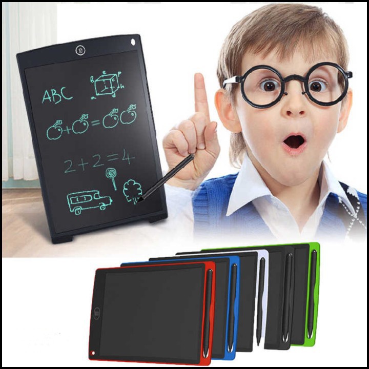Bảng vẽ điện tử tự xóa thông minh cho bé màn hình LCD loại to 12 inch mực viết đa màu
