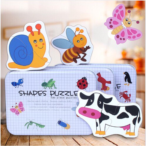 Đồ chơi gỗ ghép Puzzle 2 mảnh cho bé