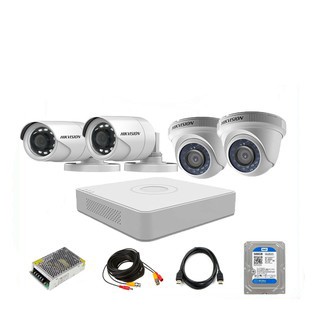 Trọn bộ 4 camera quan sát hikvision 2.0 megapixel full hd 1080p kèm hdd 500g