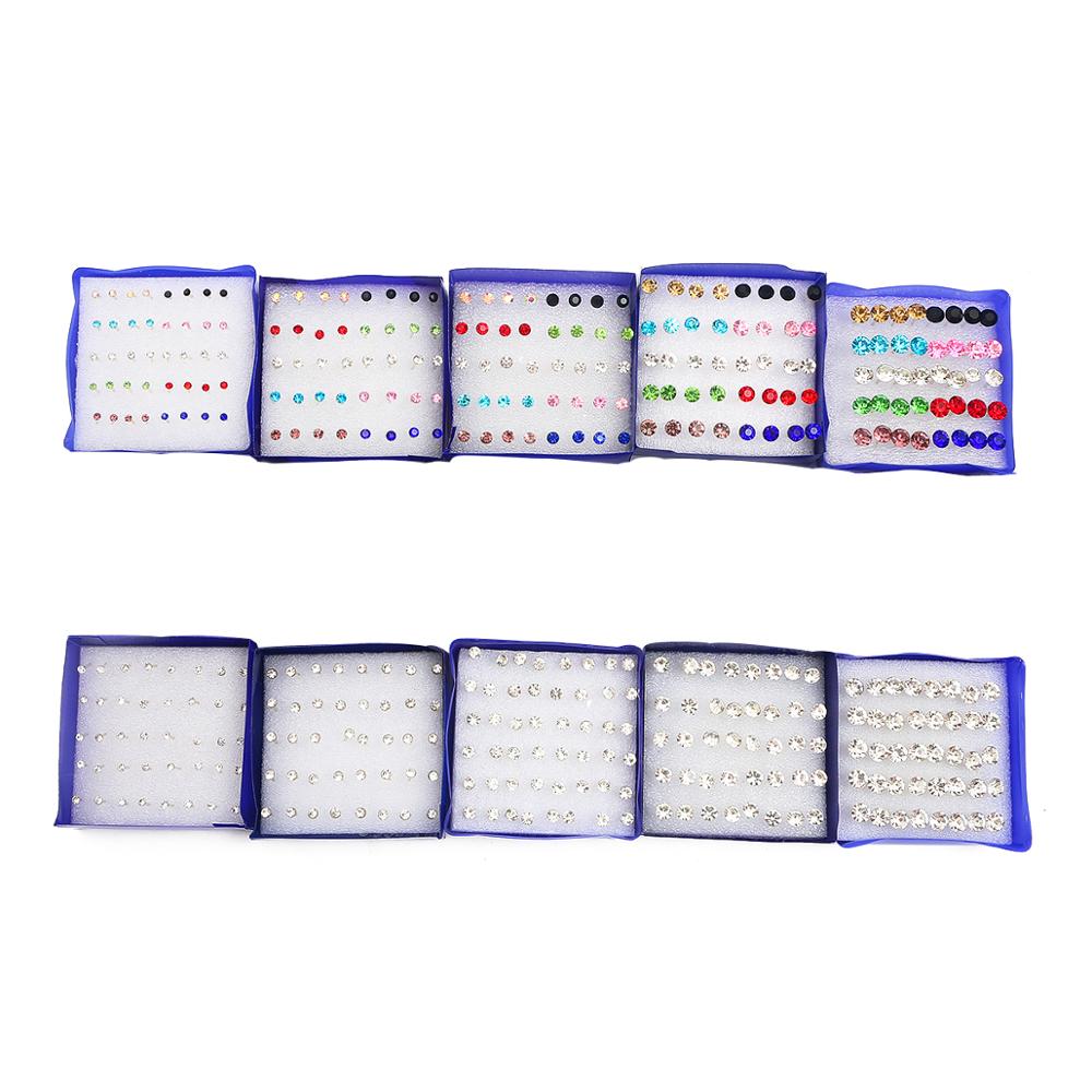 Bông tai nhựa pha lê nhiều màu sắc thời trang cho nữ