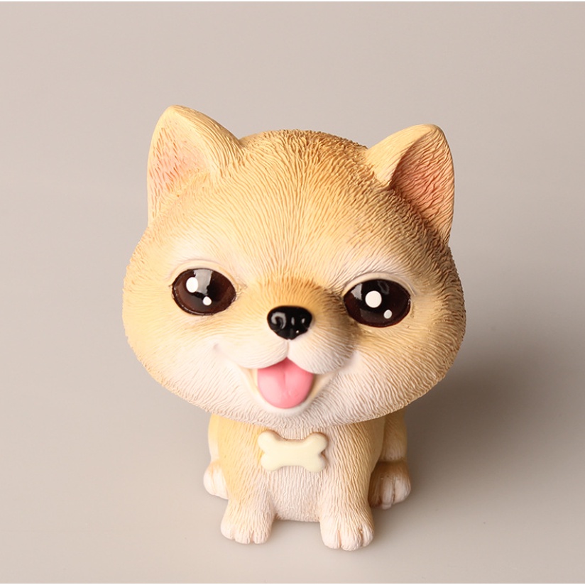 Tượng cún Husky Shiba cute để bàn trang trí siêu xinh chất liệu bằng đá cao cấp