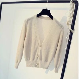 (Order-M) Ulzzang Áo cardigan len cúc ngọc