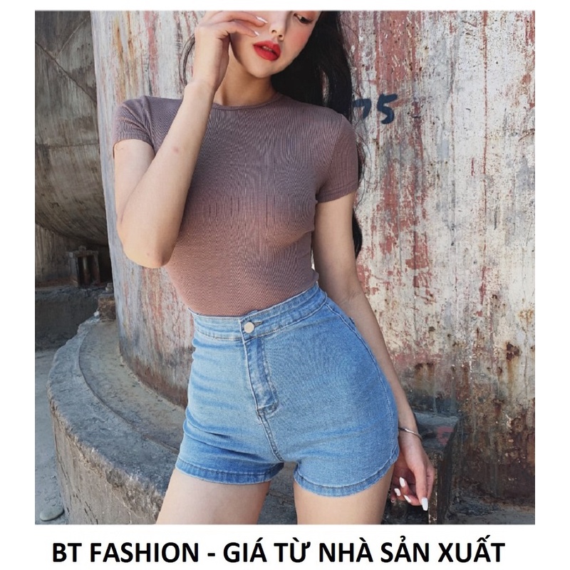 Quần Đùi Sọt Nữ Kaki & Jean Coton Co Dãn Lưng Cao Thời Trang - BT Fashion  SO01