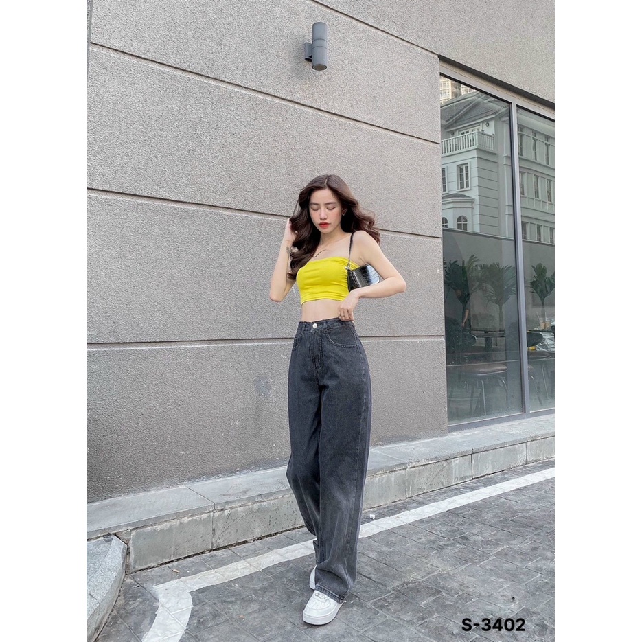 Quần Jeans Baggy Lưng Cao Ống Suông, Quần Jeans Baggy Nữ Ống Rộng, Quần Jeans Baggy Nữ Cạp Cao Ống Rộng