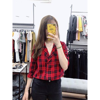 sơ mi kẻ đỏ xanh