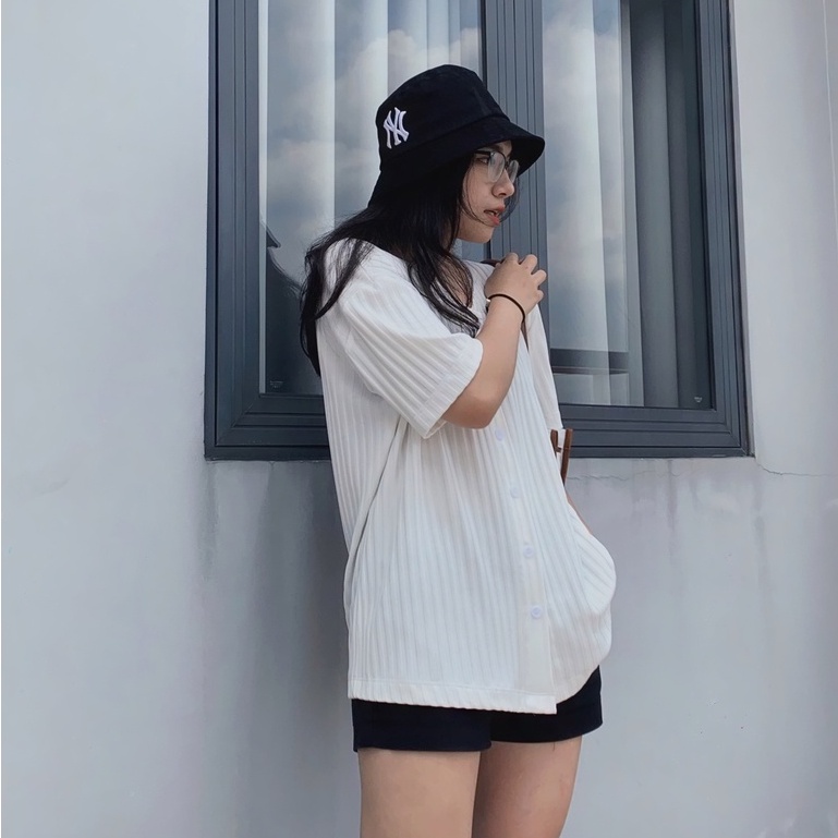 Áo thun oversize sọc dọc chìm basic