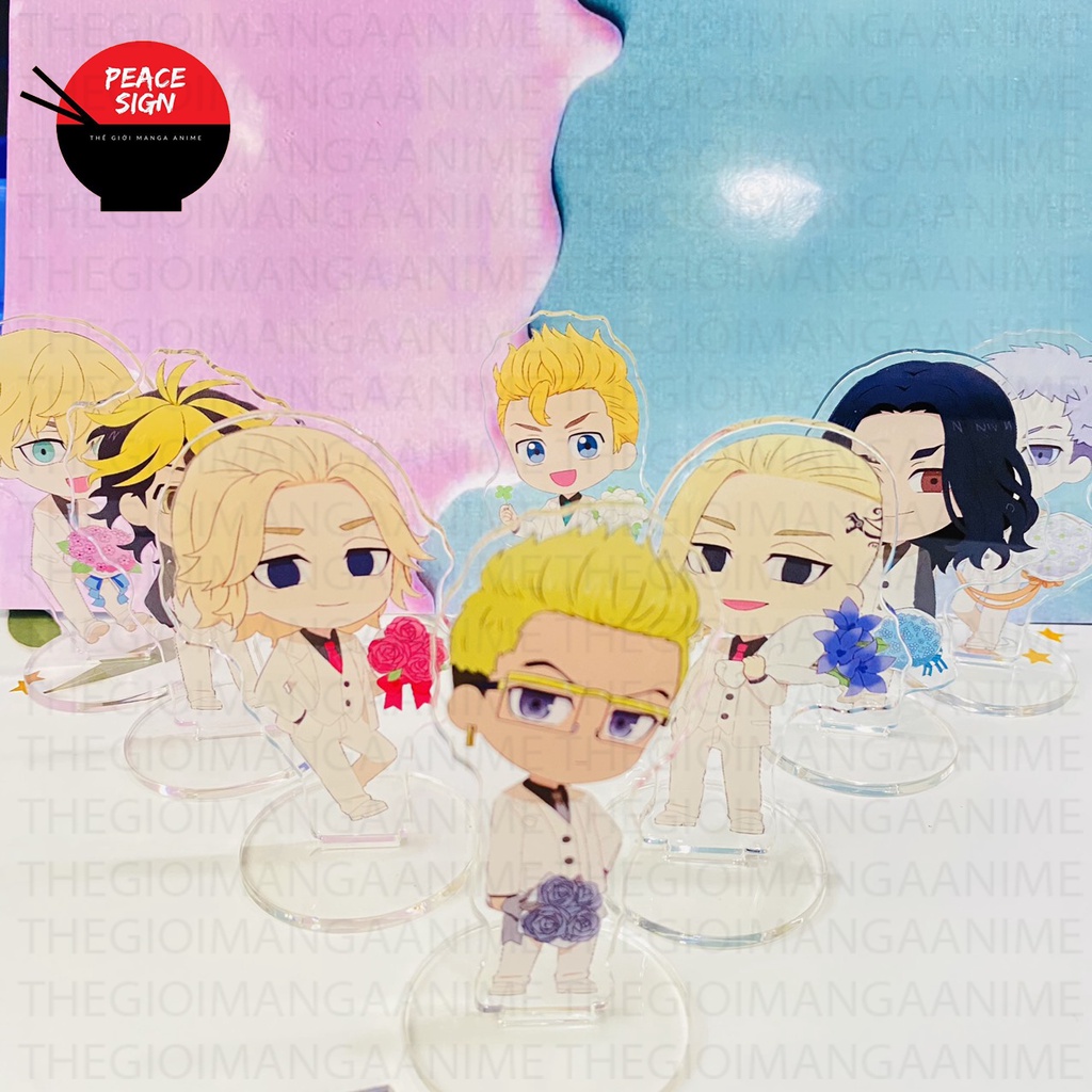 Mô hình Standee TOKYO REVENGERS ver TẶNG HOA tượng acrylic standee game mica chibi trang trí trưng bày