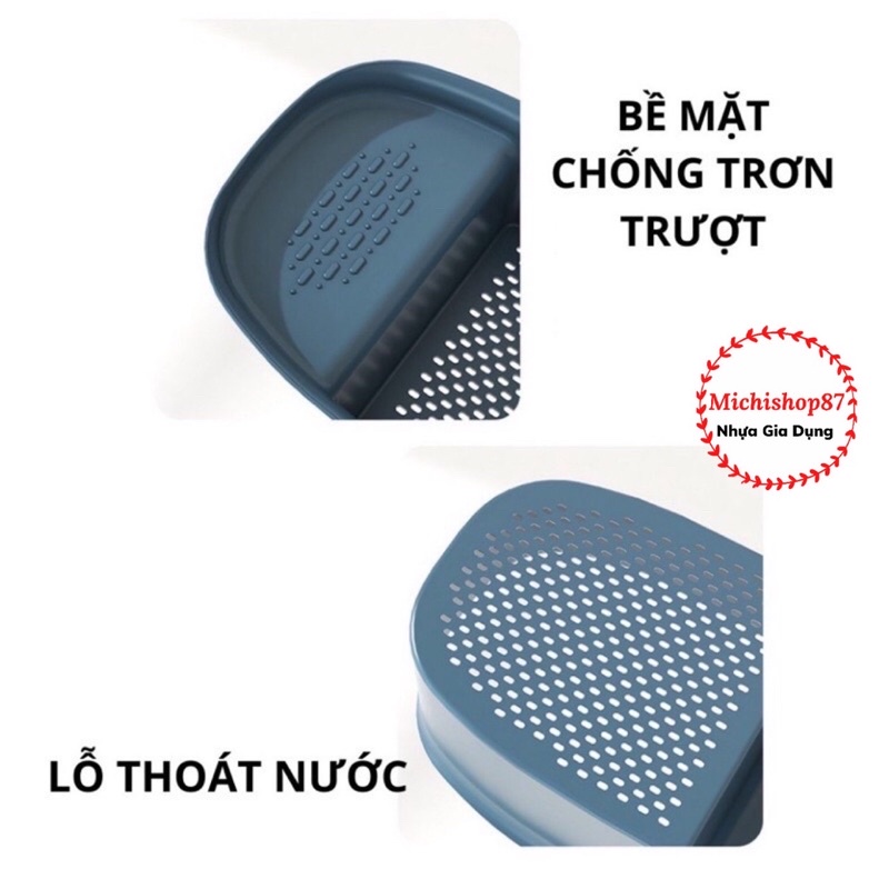 Khay Lọc Thức Ăn Kẹp Bồn Rửa Bát Tiện Lợi, Rổ Lọc Rác Kèm Để Đồ Đa Năng Nhà Bếp