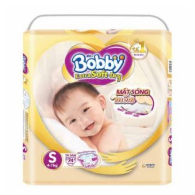 Tã dán bobby extra soft dry s74,m64,l58,xl52