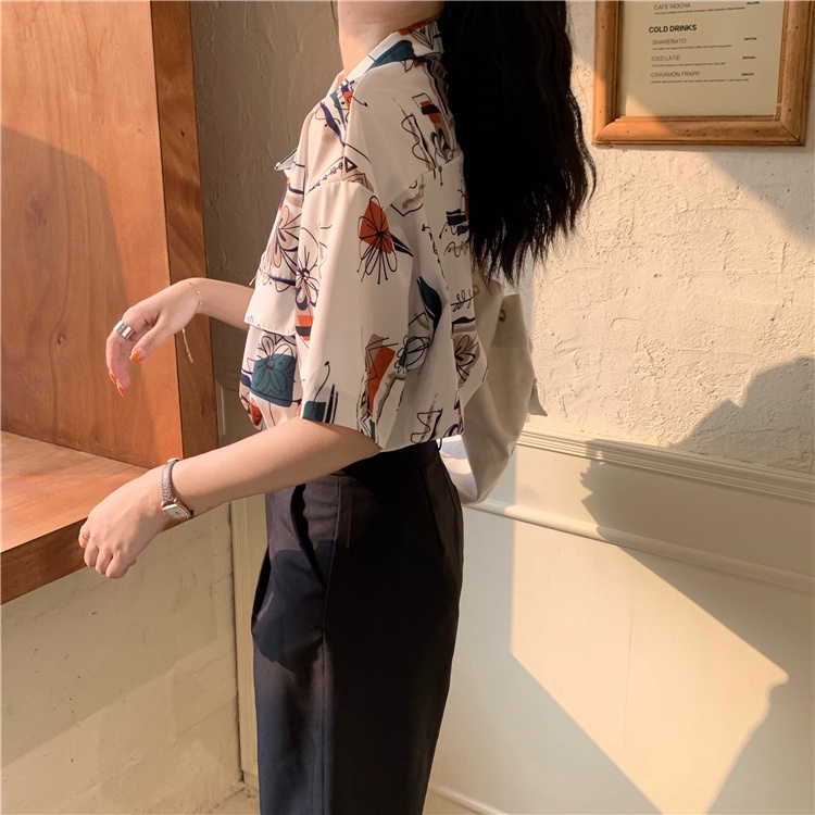 Áo sơ mi voan nữ có cổ polo croptop phối màu đẹp đi chơi thời trang kiểu 2020