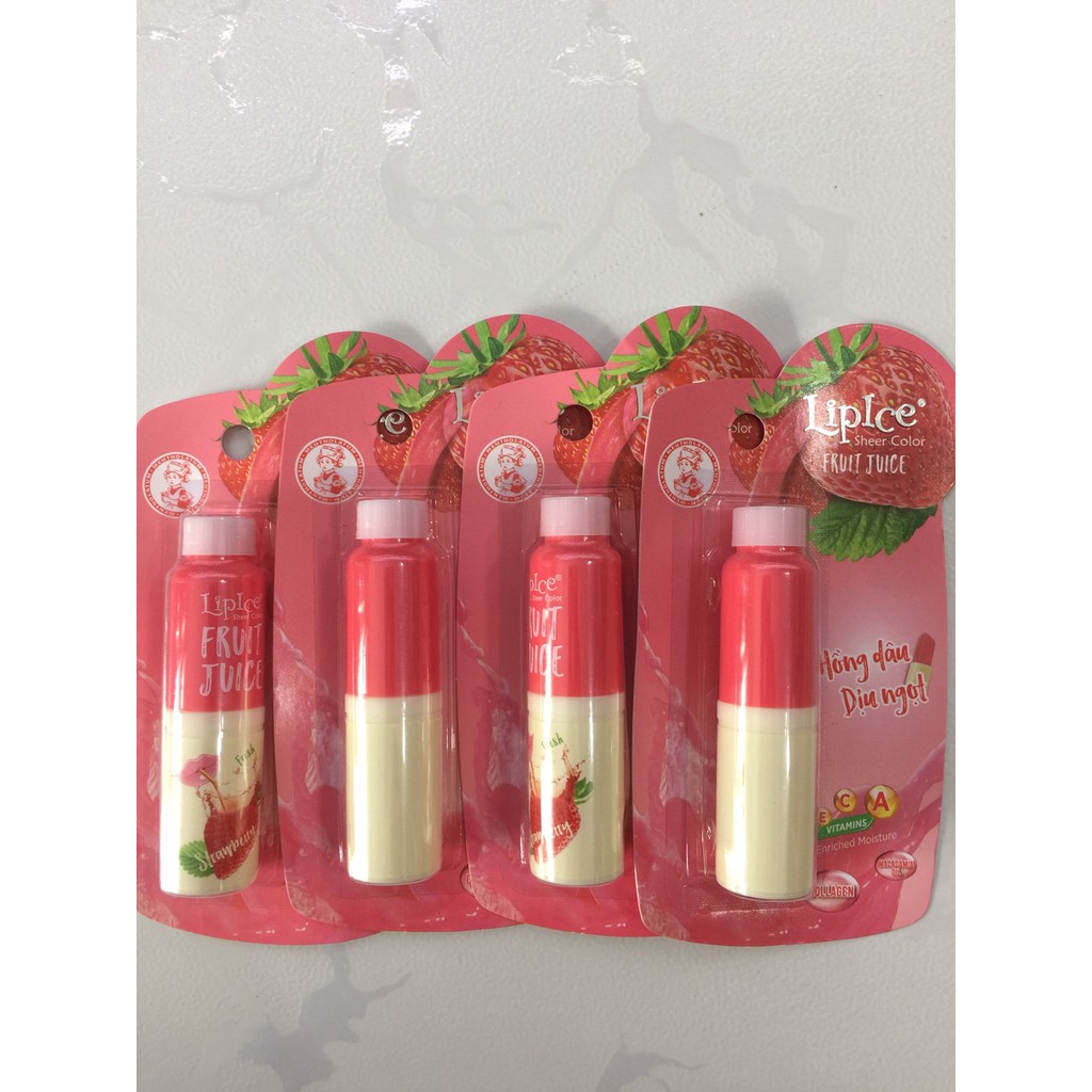 SON TRÁI CÂY LipIce Sheer Màu Strawberry Hồng Dâu Dịu Ngọt