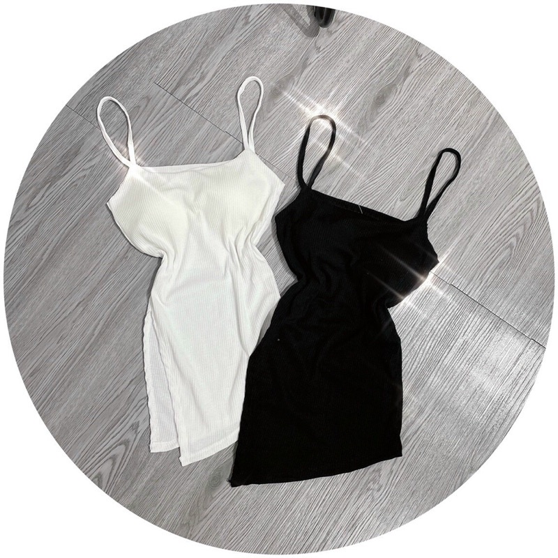 [HOT_ DOC_LA]  Áo 2 dây xẻ tà kèm mút ngực, chất thun gân co giãn | BigBuy360 - bigbuy360.vn