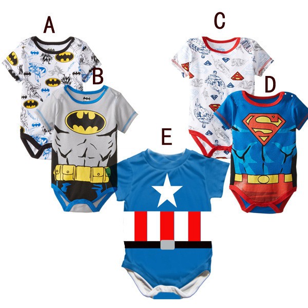 SUPERMAN Áo Liền Quần 100% Cotton Cho Bé Trai