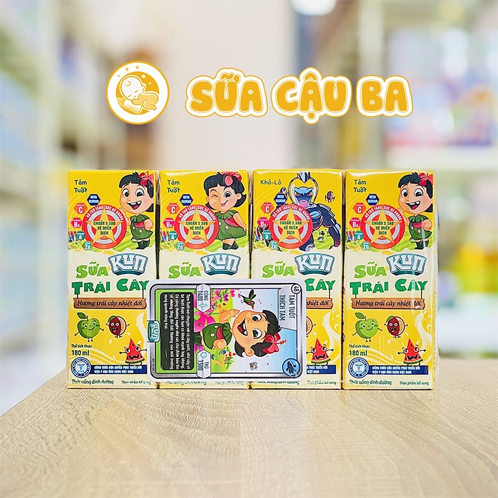 DATE MỚI  Lốc Sữa Trái Cây Kun Vị Nhiệt Đới