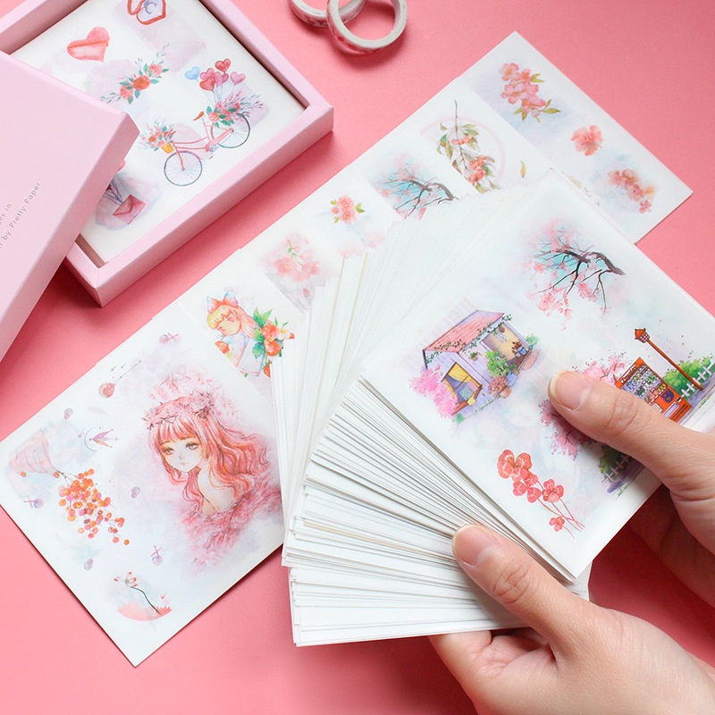 Sticker cute vintage dán sổ dán mũ bảo hiểm anime HD117-K67 trang trí DIY Crafts, Scrapbook, Journal, Diary, Planner