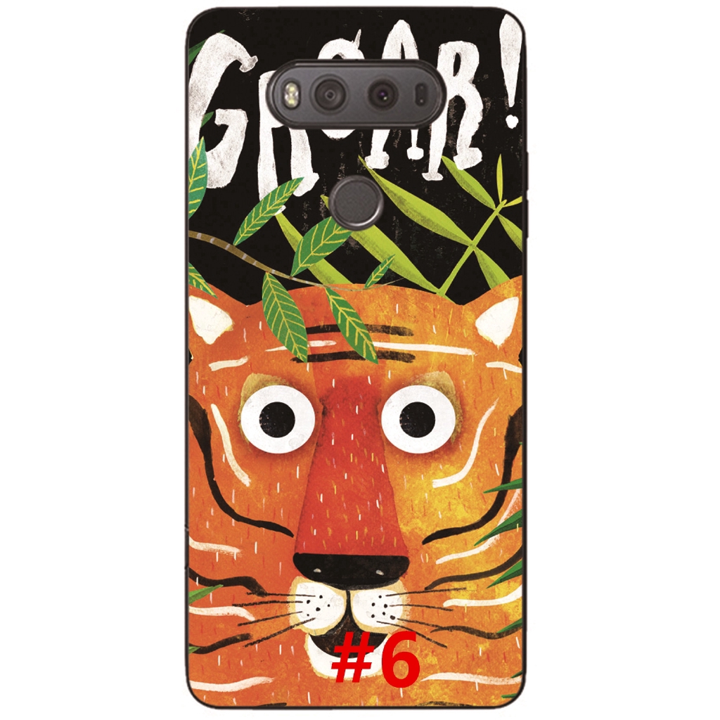 Cartoon Tiger Back Cover LG V40 V30 V20 V10 Soft TPU Case