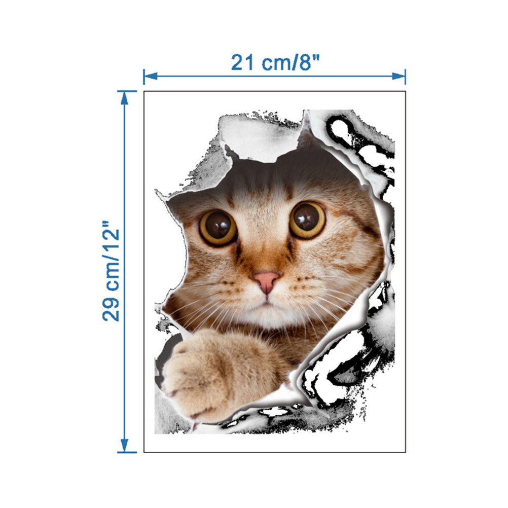 Sticker hình mèo 3D trang trí nhà vệ sinh độc đáo bắt mắt
