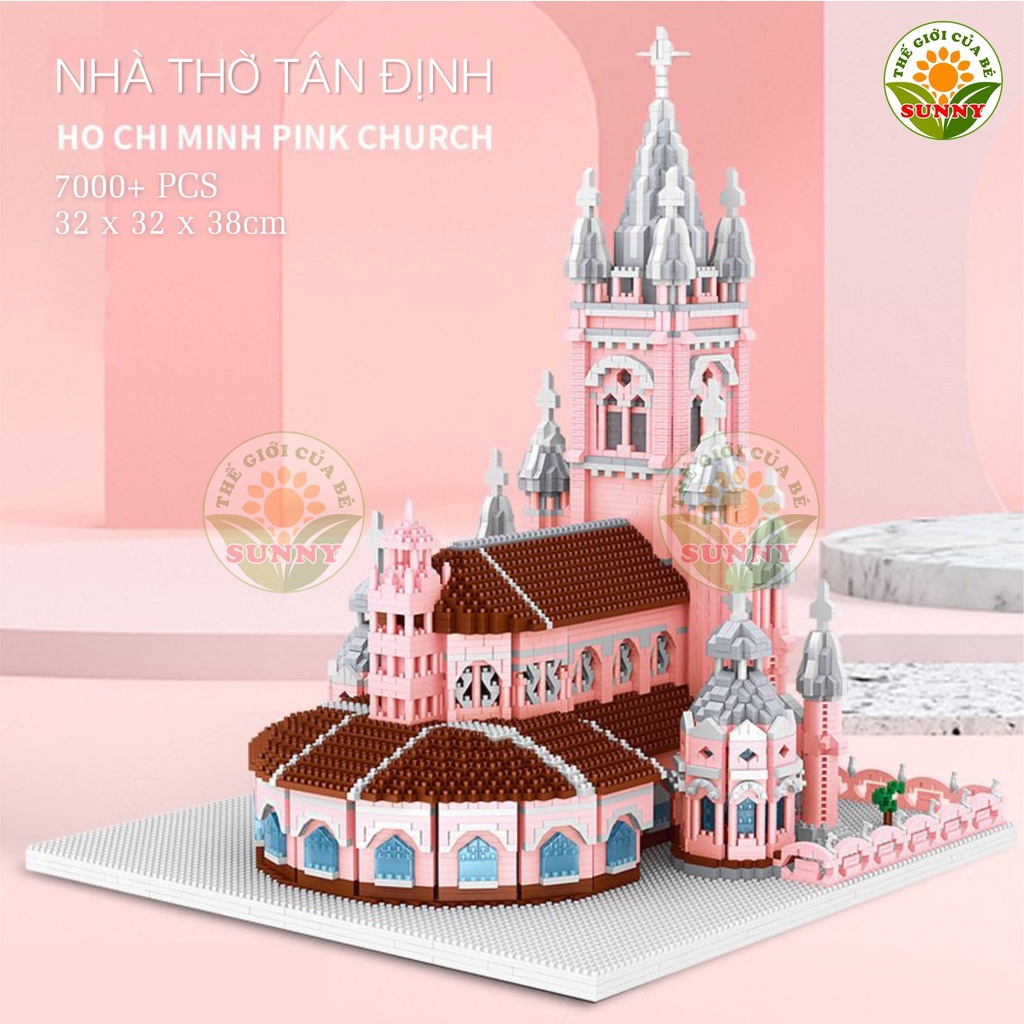 Mô hình nhà thờ Tân Định - Xếp hình cho bé rèn luyện trí thông minh - Sunny