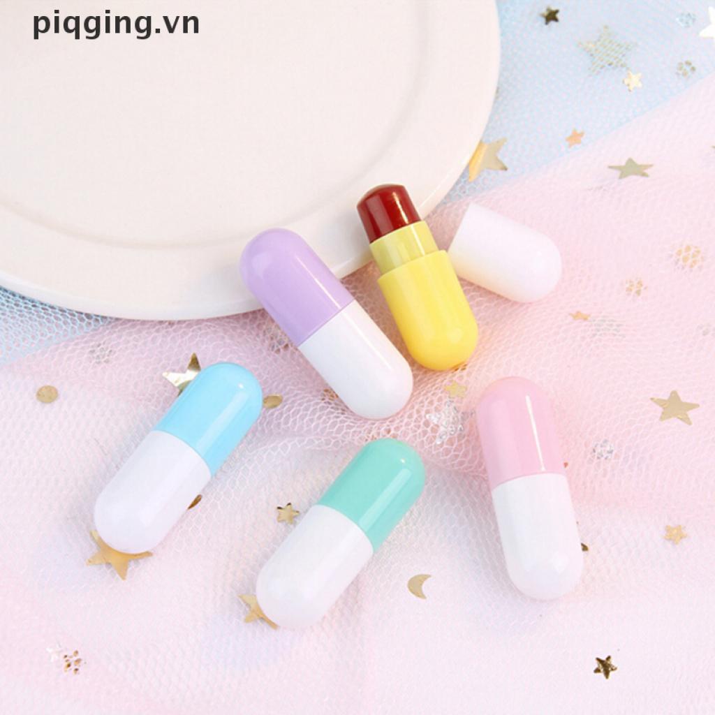 Set 5 Thỏi Son Sáp Tông Lì Dưỡng Ẩm Chống Nước Chống Dính Cốc Hình Viên Thuốc Nhỏ