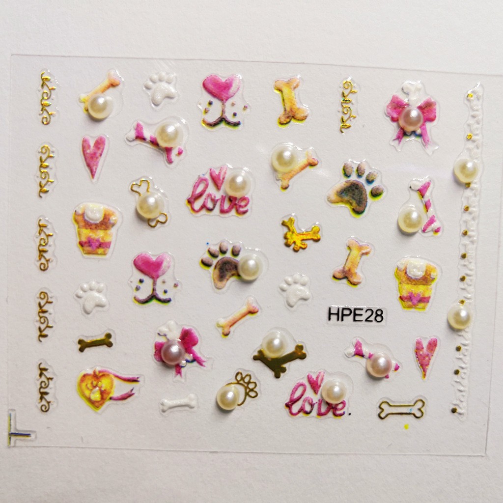 Sticker phối ngọc trai giả chuyên dụng trang trí móng tay nghệ thuật