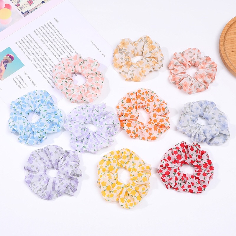 Dây buộc tóc Scrunchies nhiều màu phong cách hàn quốc