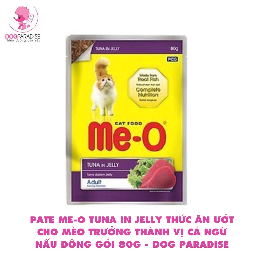 Thức ăn ướt Me-O dành cho mèo con và mèo trưởng thành nhiều hương vị thơm ngon gói 80g - Dog Paradise