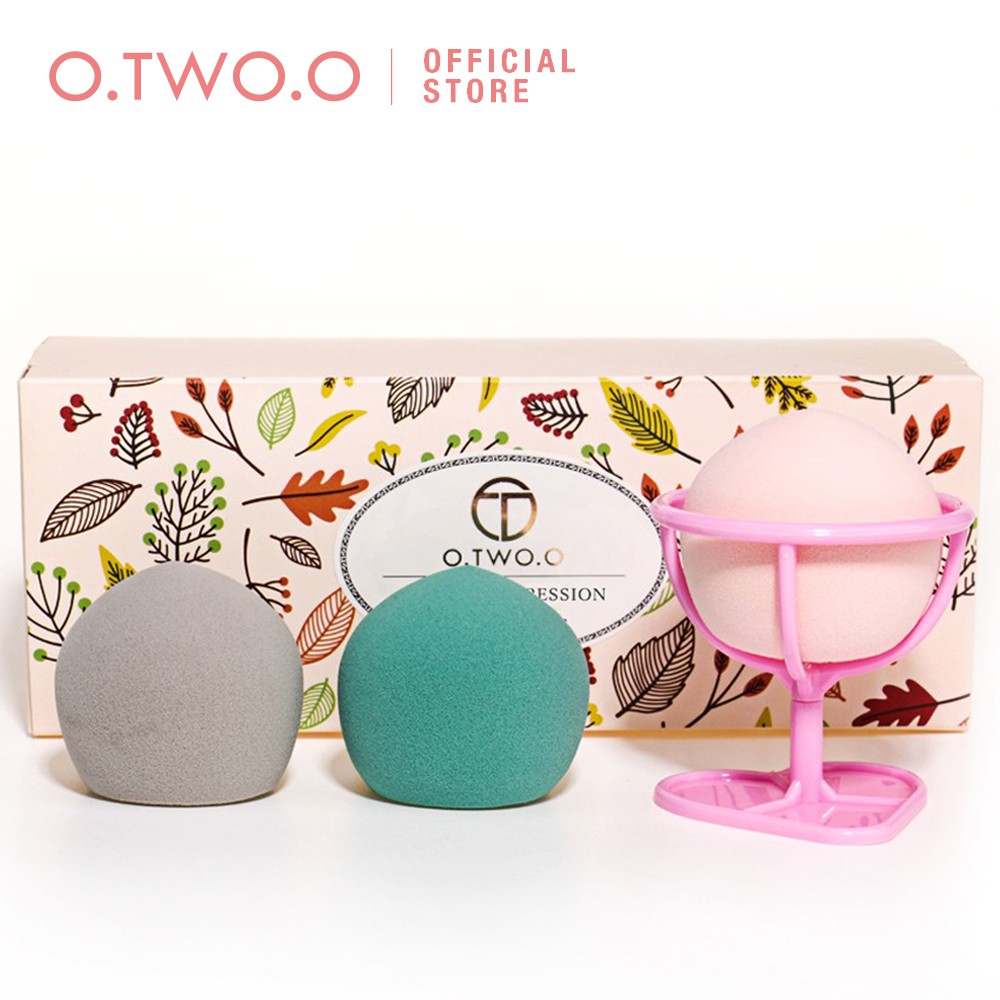Bộ 3 mút trang điểm O.TWO.O kèm giá đỡ tiện dụng 19*8*5cm