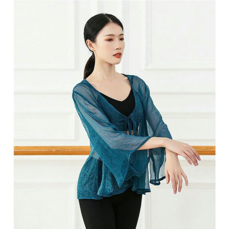 Áo voan ngắn tay lỡ múa cổ trang Trung Quốc A77 Uyển Nhi | BigBuy360 - bigbuy360.vn