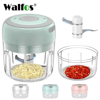 WALFOS 250ml Máy nghiền tỏi điện Máy nghiền tỏi tự động Máy xay di động USB Sạc pha tỏi ớt Thức ăn cho bé