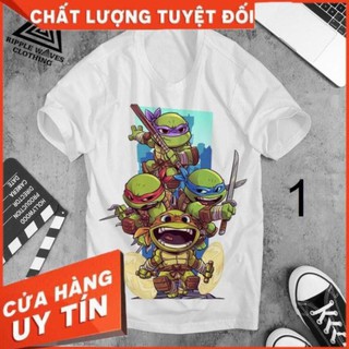 Áo thun Ninja Rùa - Áo thun Cotton nam, nữ tay ngắn, cổ tròn