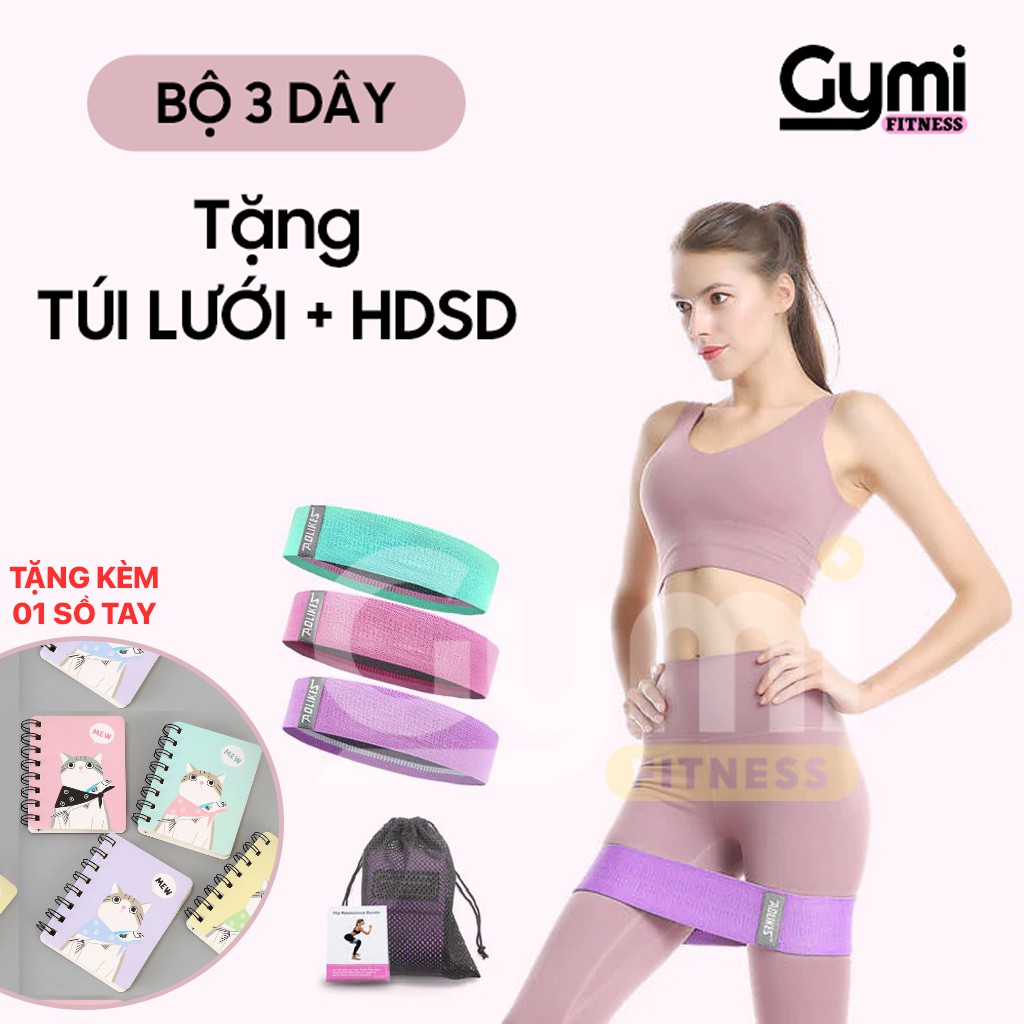 [MỚI !!! BỘ 3 DÂY TẶNG TÚI LƯỚI + HDSD] Dây Kháng Lực Miniband Tập Mông Aolikes A-3604