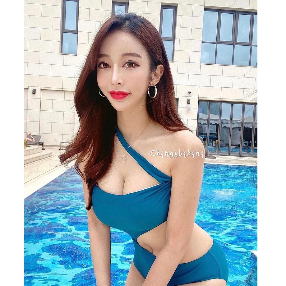 Đồ bơi Bikini 1 mảnh, bodysuit dây CHÉO CỔ khoét eo sexy (có hình chụp thật)