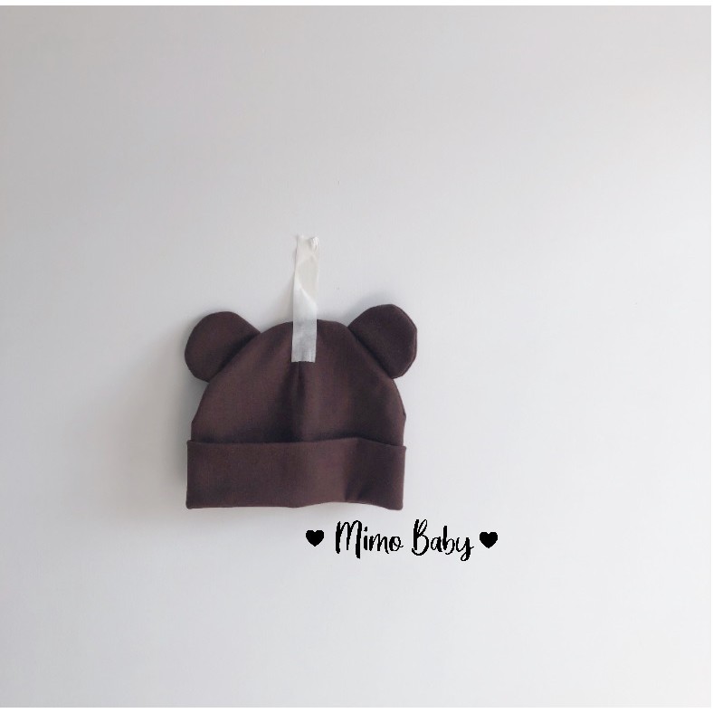 [Mã SKAMSALE10 giảm 10% đơn 200K] Mũ cotton tai chuột mickey cho bé - mũ trùm đầu (3-18m)