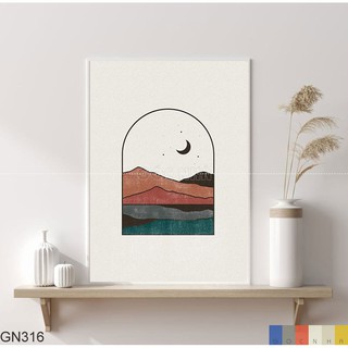 Tranh canvas nghệ thuật MẶT TRĂNG - Tặng kèm đinh treo tường-Mã GN316