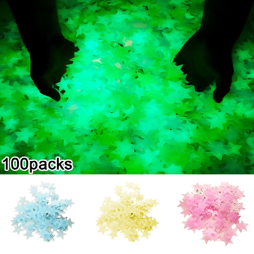 Set 100 Sticker Ngôi Sao Dạ Quang Dán Tường Trang Trí