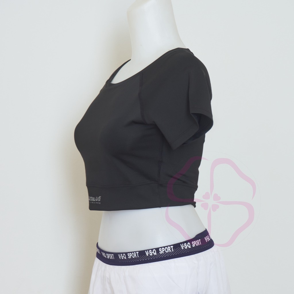 Áo Thể Thao Croptop, Áo Tập Gym Cho Nữ Vãi Cotton Co Giãn Bốn Chiều Chất Lượng Cao - DX-062