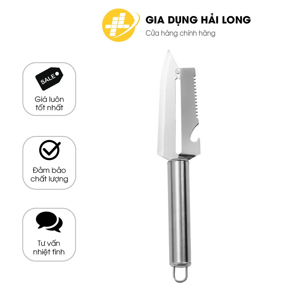 Dao Inox Đa năng Cắt - Bào - Khui Đồ Hộp Có Móc Treo Tiện Lợi Cao Cấp