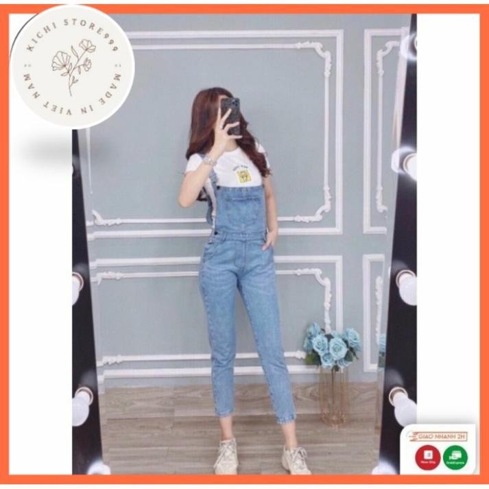 Quần Yếm Dài thiết kế Kichistore , Yếm Jean ống suông chất vải cao cấp nữ MY111 xịn | BigBuy360 - bigbuy360.vn