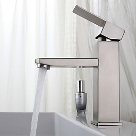 Vòi Rửa Mặt VUÔNG Lavabo Nóng Lạnh INOX 304