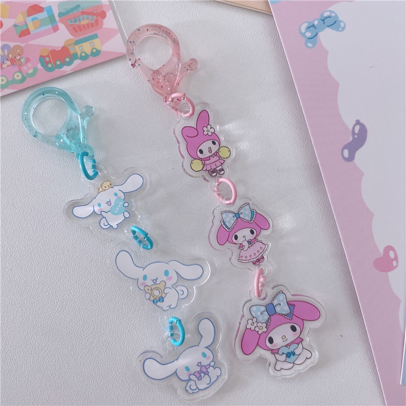 SANRIO Dây Móc Khóa Hình Kuromi Cinnamoroll Hoạt Hình Đáng Yêu