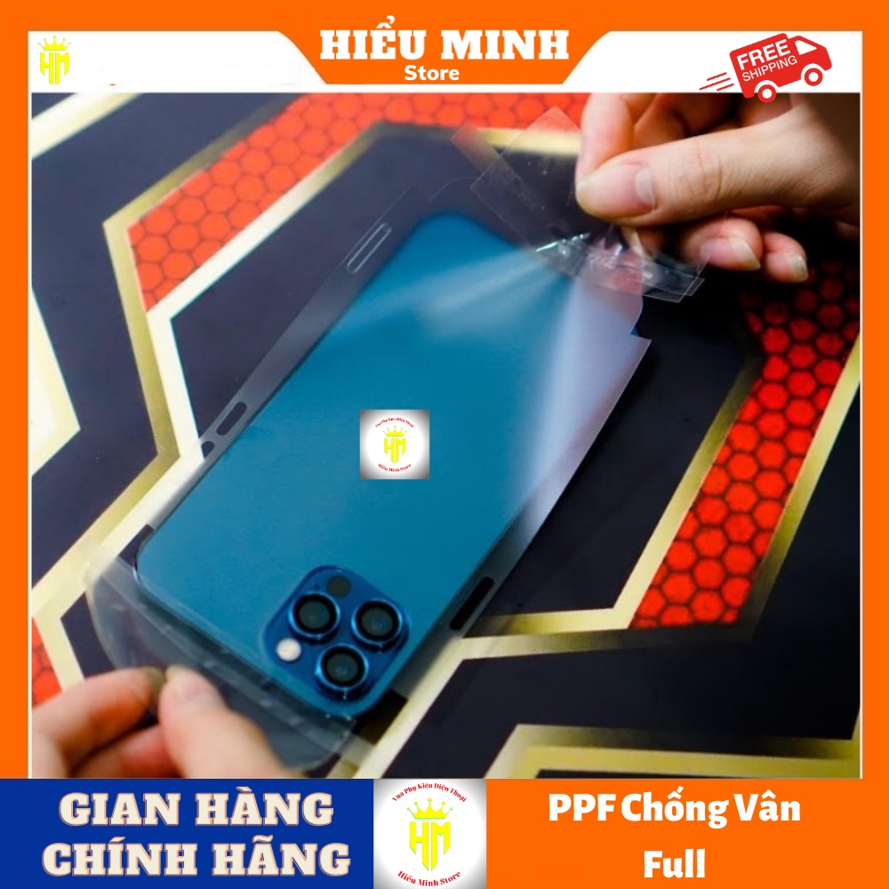 Dán Mặt Sau PPF chống vân tay dành cho ip 12, 12 promax ,bảo vệ toàn bộ mặt lưng và viền