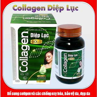 Viên Uống Đẹp Da D.iệp Lục CO.llagen Gold - Giúp Giữ Dáng Đẹp Da, Tăng Cường Sức Khỏe Xanh đậm