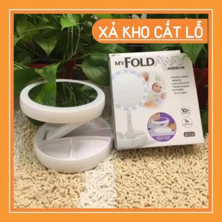 Gương trang điểm đèn led gập nhỏ gọn