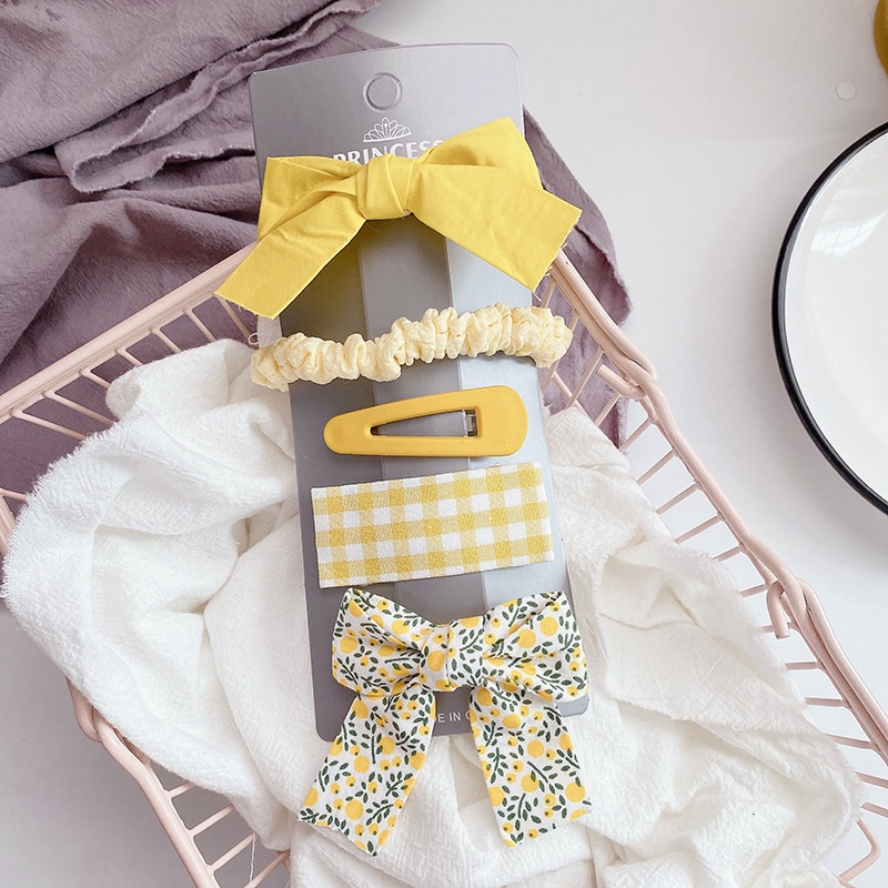 Set Kẹp Tóc Nơ Công Chúa Phong Cách Hàn Quốc Mùa Hè Dễ Thương Cho Bé Gái