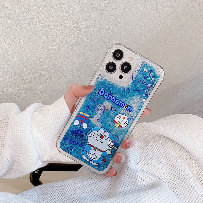 Ốp Điện Thoại Silicon Dẻo Họa Tiết Doremon/ Gấu/ Dâu Tây Dễ Thương Cho iPhone 11 12 13 Pro Max Mini XR X XS 6 7 8 Plus SE 2020