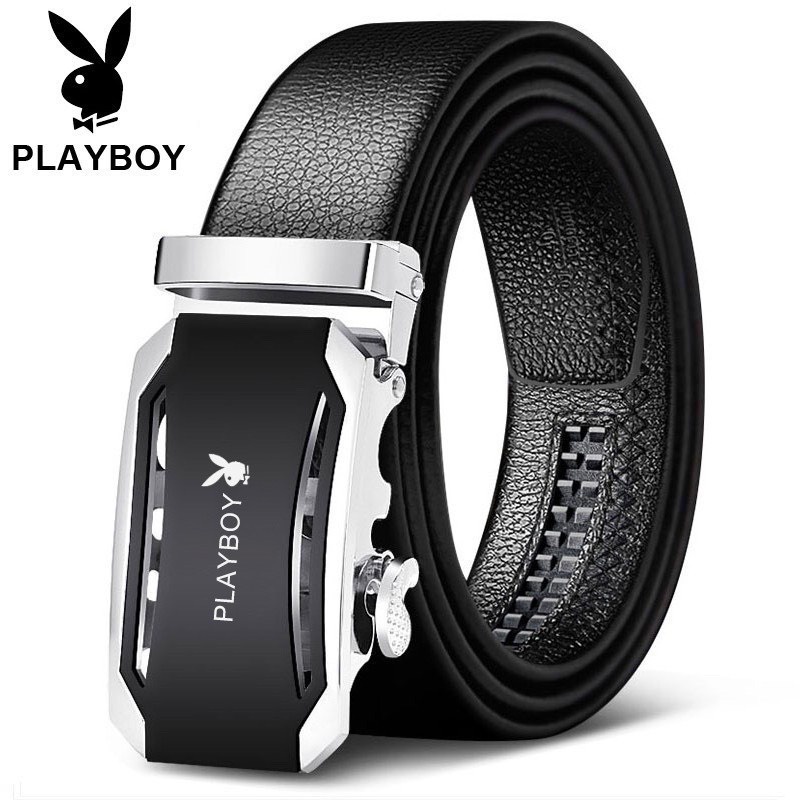 [Dây nịt] Thắt Lưng Da Nam PLAYBOY Cao Cấp Da Xịn. Dây Lưng Nam Da Bò 100% Khóa Đúc Mạ Vàng Bạc Nam Tính Chính Hãng GC35